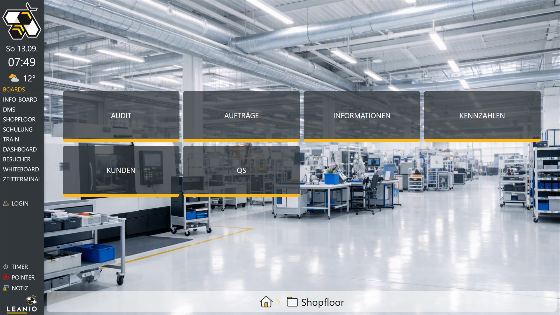 LEANIO Board: Shopfloor Screenshot